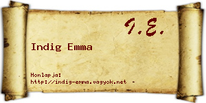 Indig Emma névjegykártya